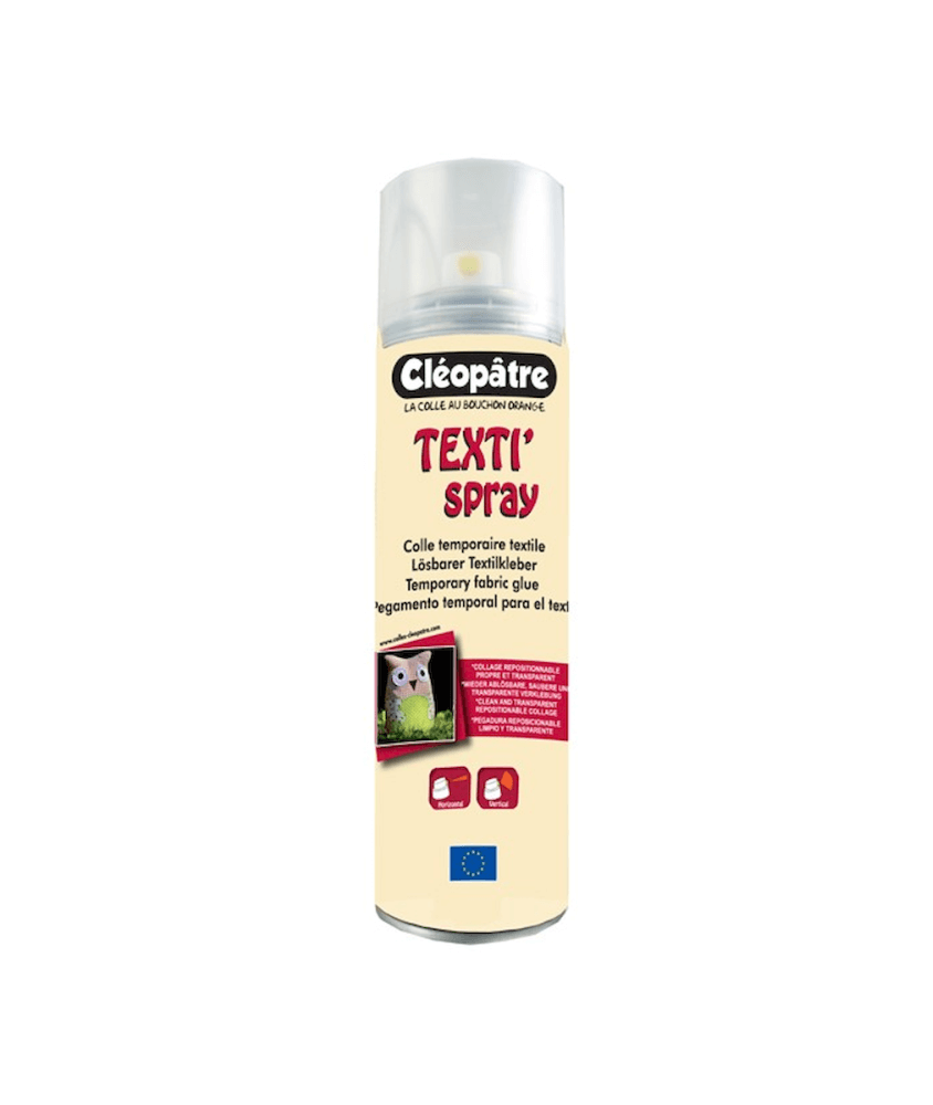 Colle temporaire textile aérosol 250 mL TEXTI'SPRAY CLEOPATRE