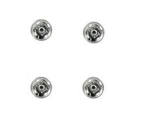 Lot de 4 Boutons pression 15 mm nickelés - Distrifil