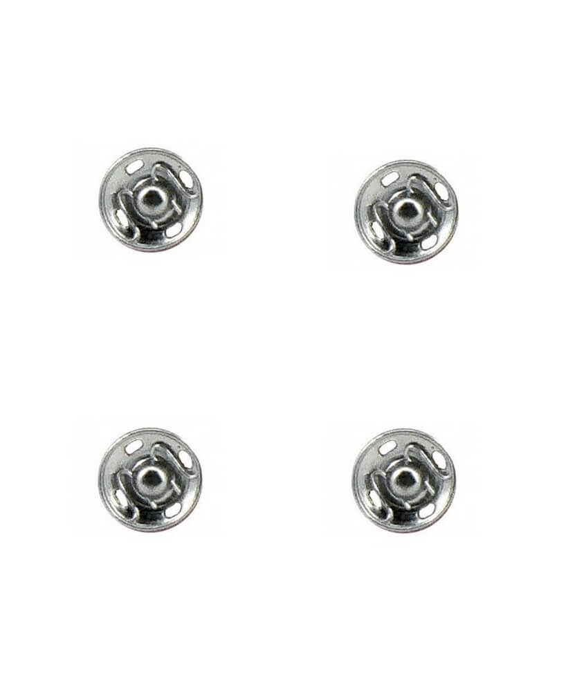 Lot de 4 Boutons pression 15 mm nickelés - Distrifil