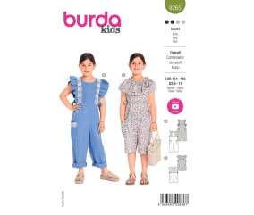 Patron Burda 9265 - Combinaisons pantalon ou short ruchés Fille