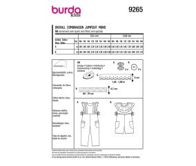 Patron Burda 9265 - Combinaisons pantalon ou short ruchés Fille