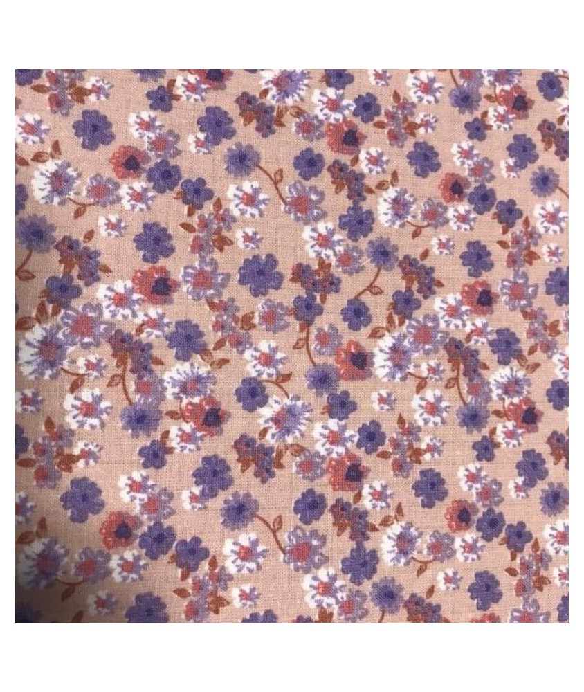 Tissu coton fleuri multicolore - motif et coloris