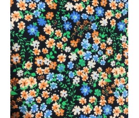 Tissu coton fleuri multicolore