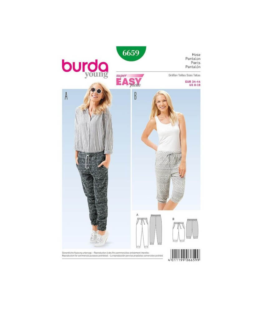 Patron Burda 6659 Pantalon du 34 au 44