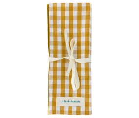 Kit set de table nomade en popeline Vichy