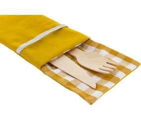 Kit set de table nomade en popeline Vichy