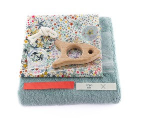 Kit doudou lapinou Liberty + fusée Com'1 Idée