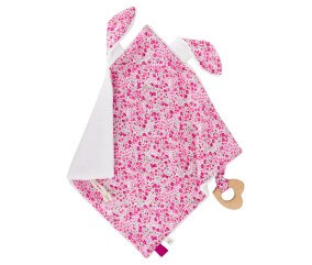 Kit doudou lapinou Liberty + coeur Com'1 Idée