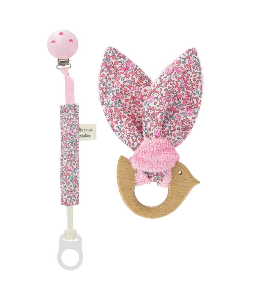 Kit naissance Liberty® + oiseau - Com'1 Idée Kit naissance Liberty® + oiseau - Com'1 Idée