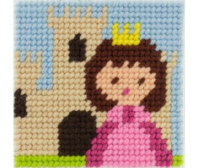 Kit Canevas soudan Un jour je serai une princesse 15 x 15 cm - Com'1 Idée