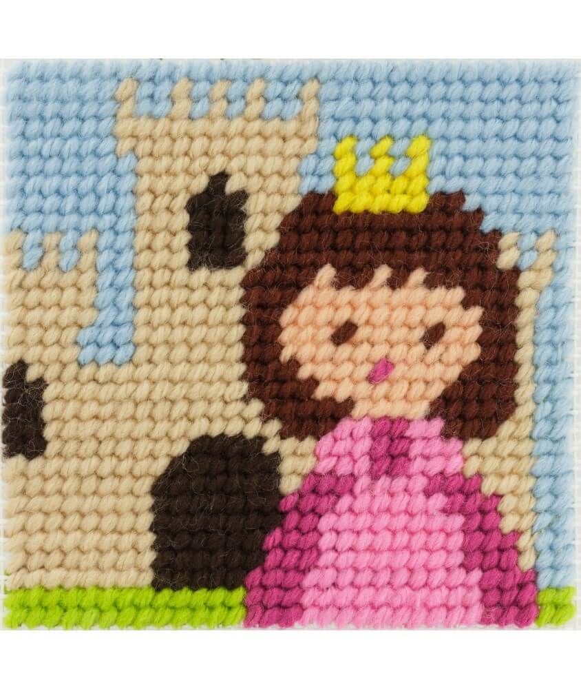 Kit Canevas soudan Un jour je serai une princesse 15 x 15 cm - Com'1 Idée