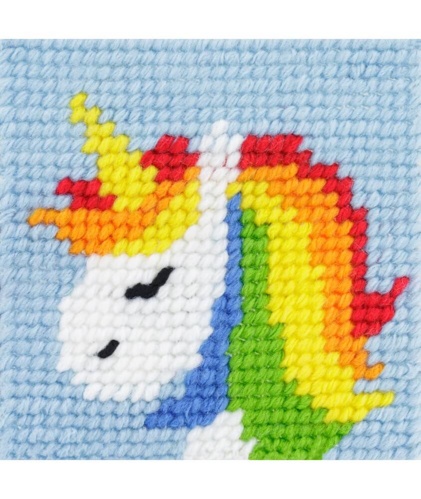 Kit Canevas soudan Rainbow la Licorne 15 x 15 cm - Com'1 Idée