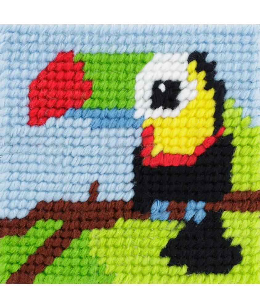 Kit Canevas soudan Titouan le toucan 15 x 15 cm - Com'1 Idée