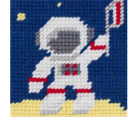 Kit Canevas complet Astronaute sur la lune 15 x 15 canevas pour