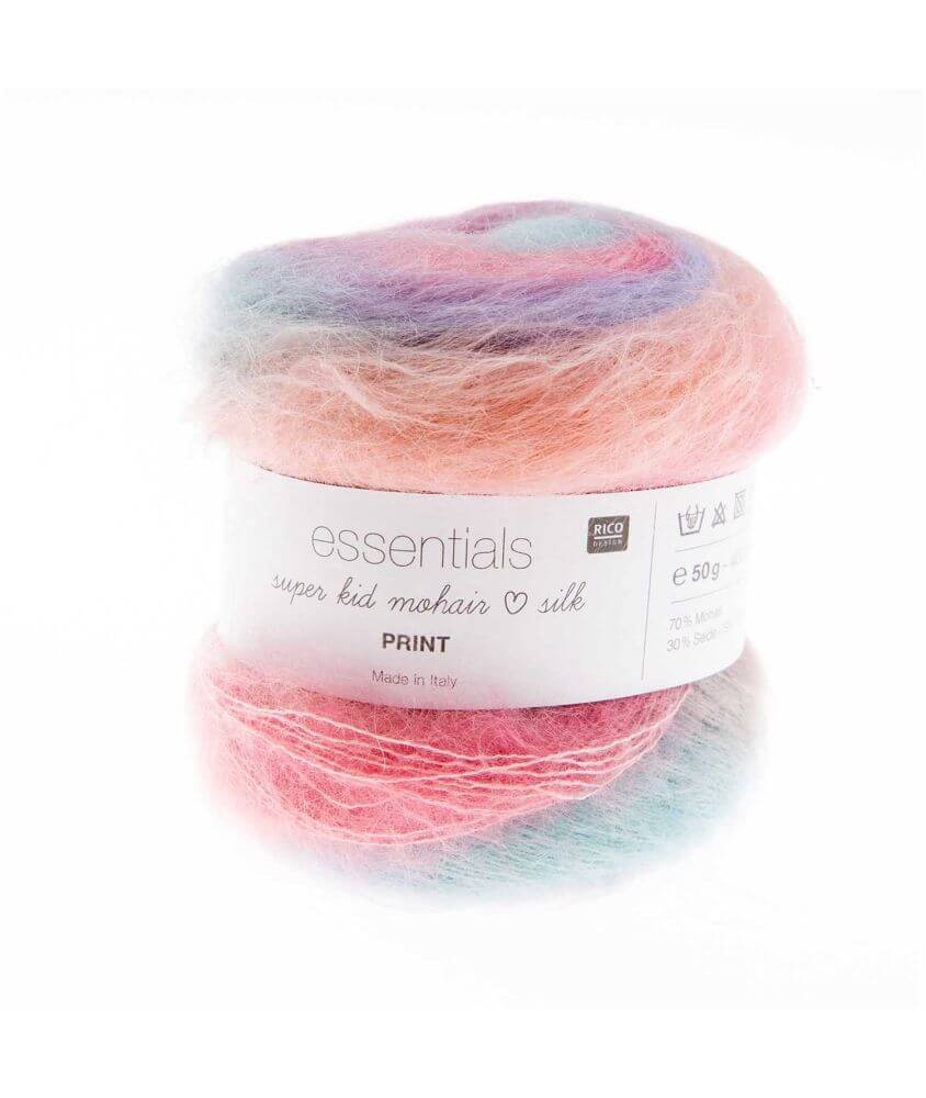 Pelote ESSENTIALS SUPER KID MOHAIR LOVES SILK PRINT 50 gr - Rico Design