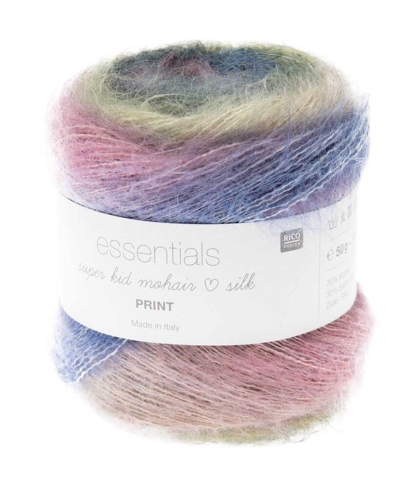 Pelote ESSENTIALS SUPER KID MOHAIR LOVES SILK PRINT 50 gr - Rico Design