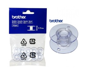 Lot de 10 canettes transparentes de marque Brother pour machine à coudre - Brother