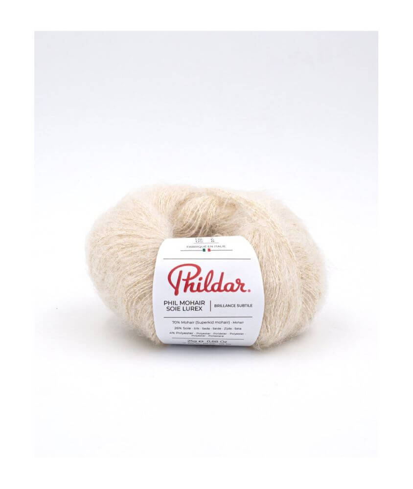 Fil exceptionnel à tricoter PHIL MOHAIR SOIE LUREX - 25GR - Phildar