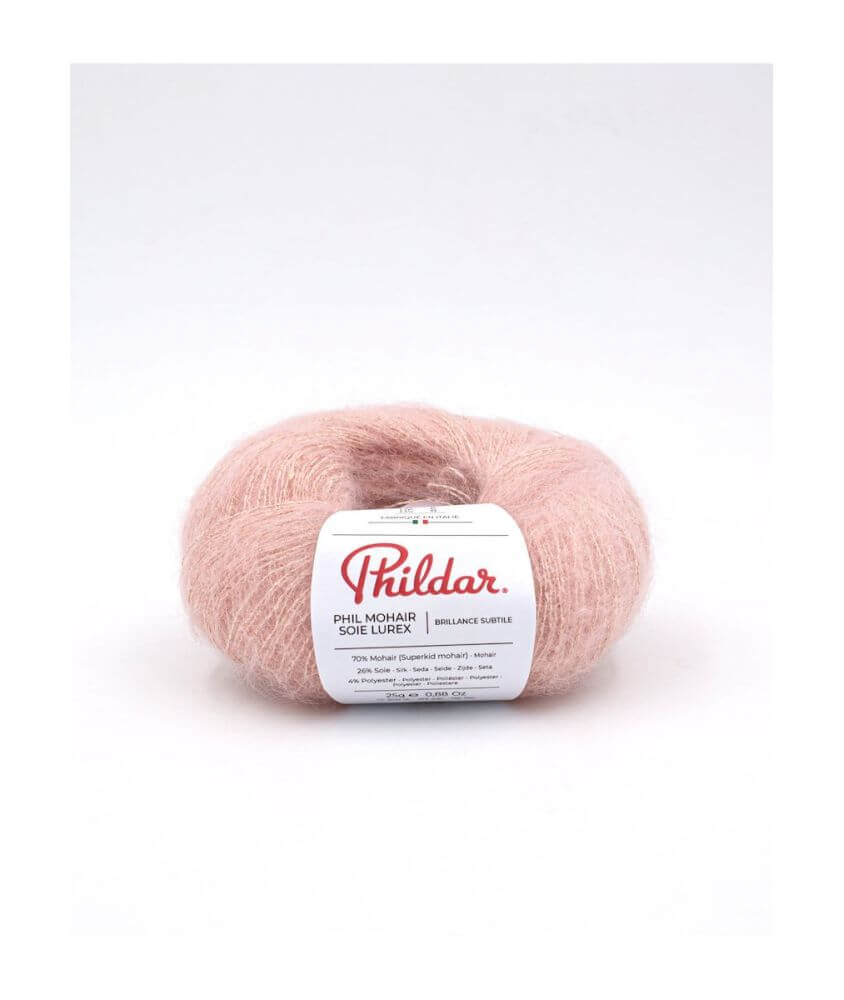 Fil exceptionnel à tricoter PHIL MOHAIR SOIE LUREX - 25GR - Phildar