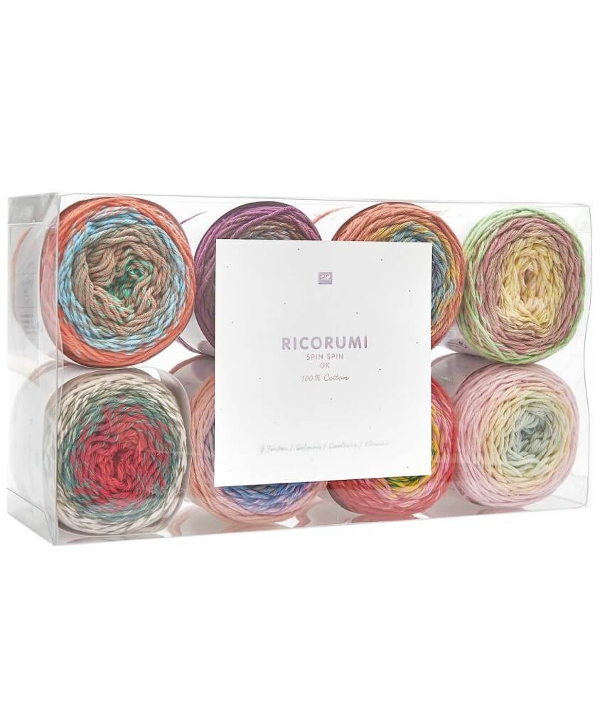 Kit de 8 Pelotes de coton RICORUMI SPIN SPIN dk - Rico Design