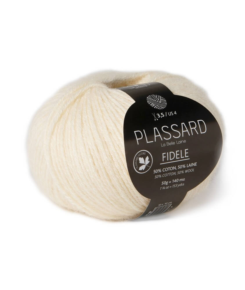 Pelote de coton et laine à tricoter FIDELE - Plassard