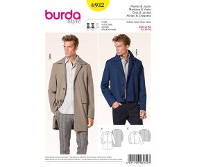 Patron Burda 6932 Manteau et veste du 44 au 60