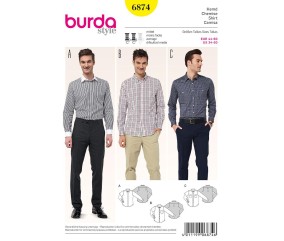 Patron Burda 6874 Chemise du 44 au 60