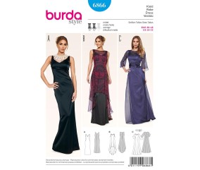 Patron Burda 6866 Robe de soirée du 36 au 48