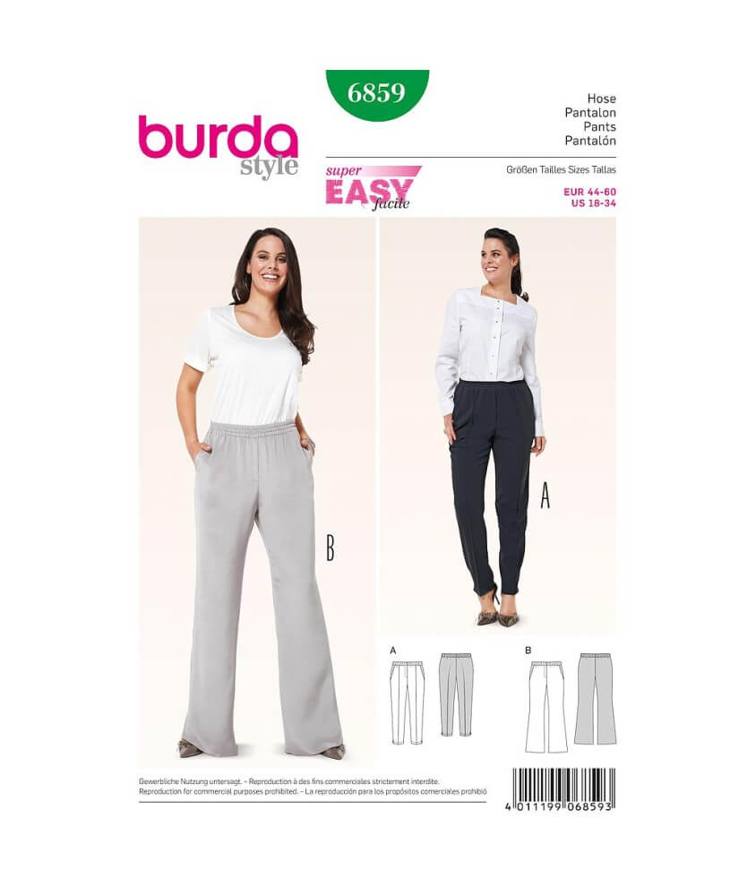 Patron Burda 6859 Pantalon du 44 au 60