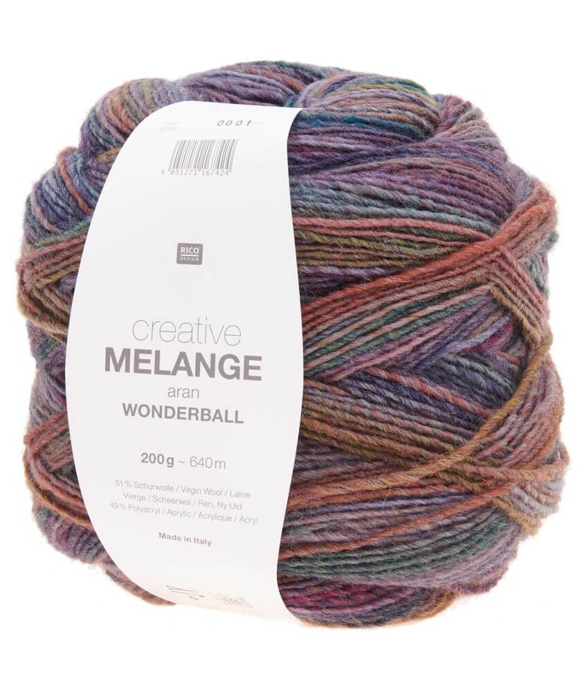 Pelote de laine Creative Melange Aran Wonderball - 200 GR - Rico Design