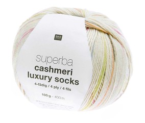Pelote de laine à chaussettes Superba Cashmeri Luxury Socks 4 fils - 100gr - Rico Design