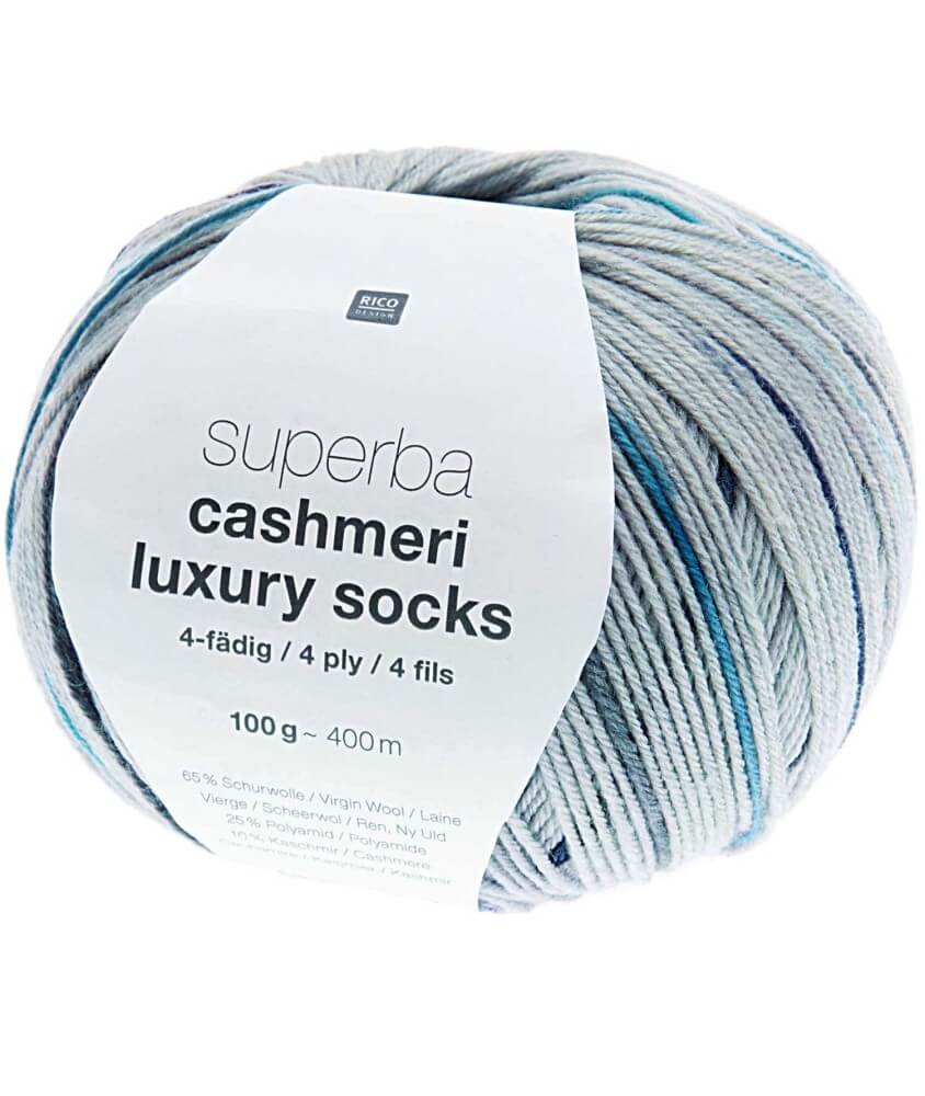 Pelote de laine à chaussettes Superba Cashmeri Luxury Socks 4 fils - 100gr - Rico Design