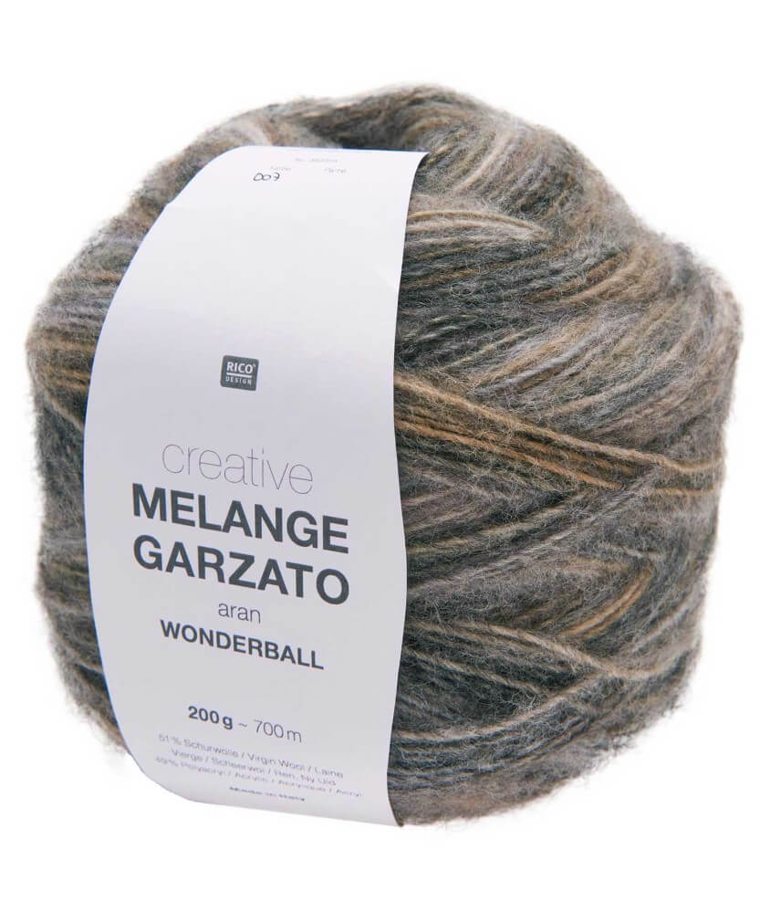 Pelote de laine Creative Melange Garzato Aran Wonderball - 200GR - Rico Design