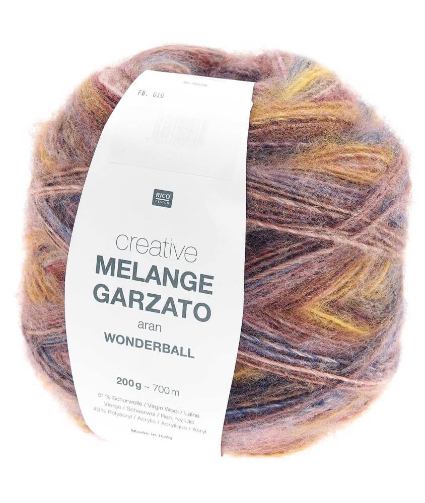 Pelote de laine Creative Melange Garzato Aran Wonderball - 200GR - Rico Design