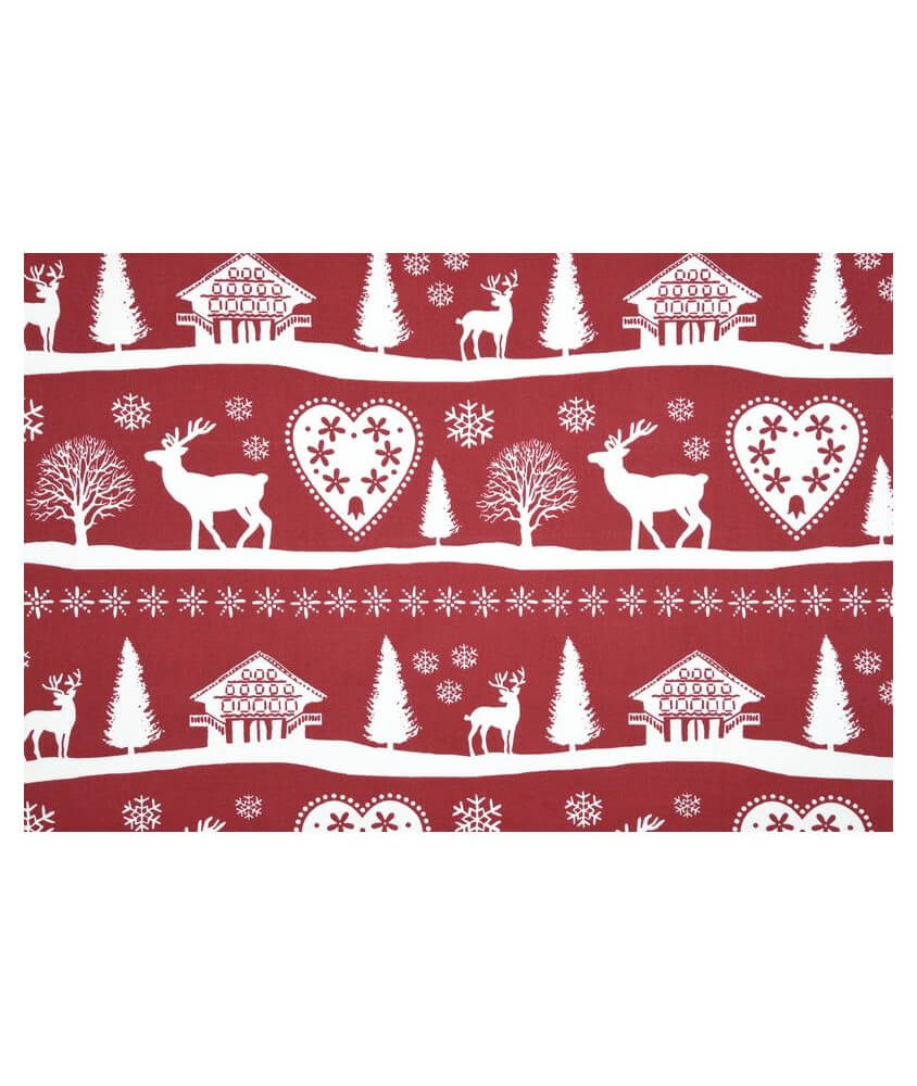 Tissu coton ambiance montagne - motif et coloris