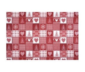 Tissu coton Noël vichy