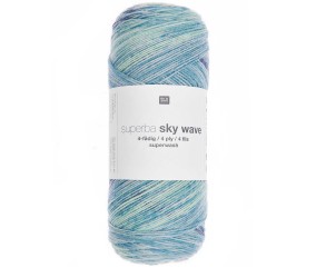 Laine à chaussette Superba Sky Waves 4 fils - 100GR - Rico Design