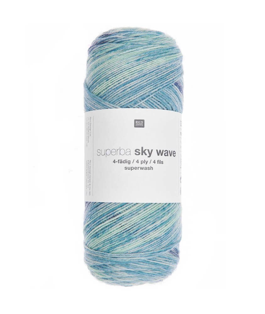 Laine à chaussette Superba Sky Waves 4 fils - 100GR - Rico Design Laine à chaussette Superba Sky Waves 4 fils - 100GR - Rico Design