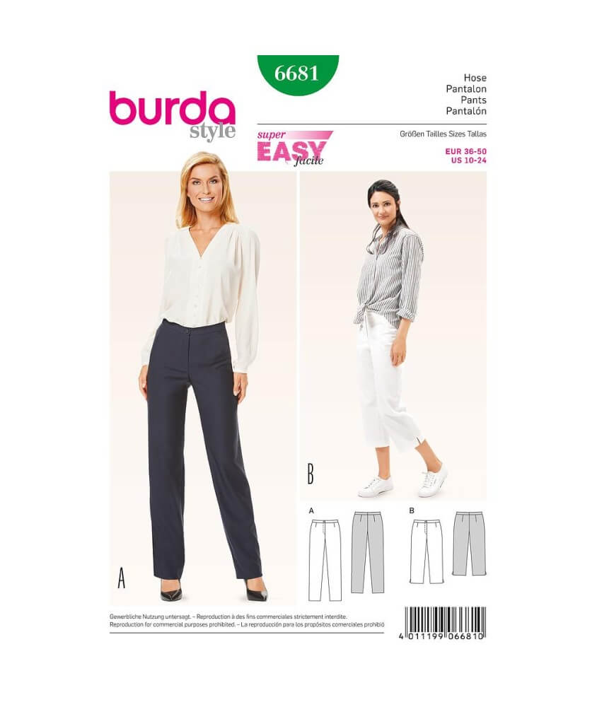 Patron Burda 6681 Pantalon du 36 au 50