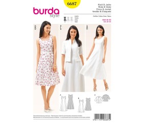 Patron Burda 6687 Robe et veste du 36 au 50