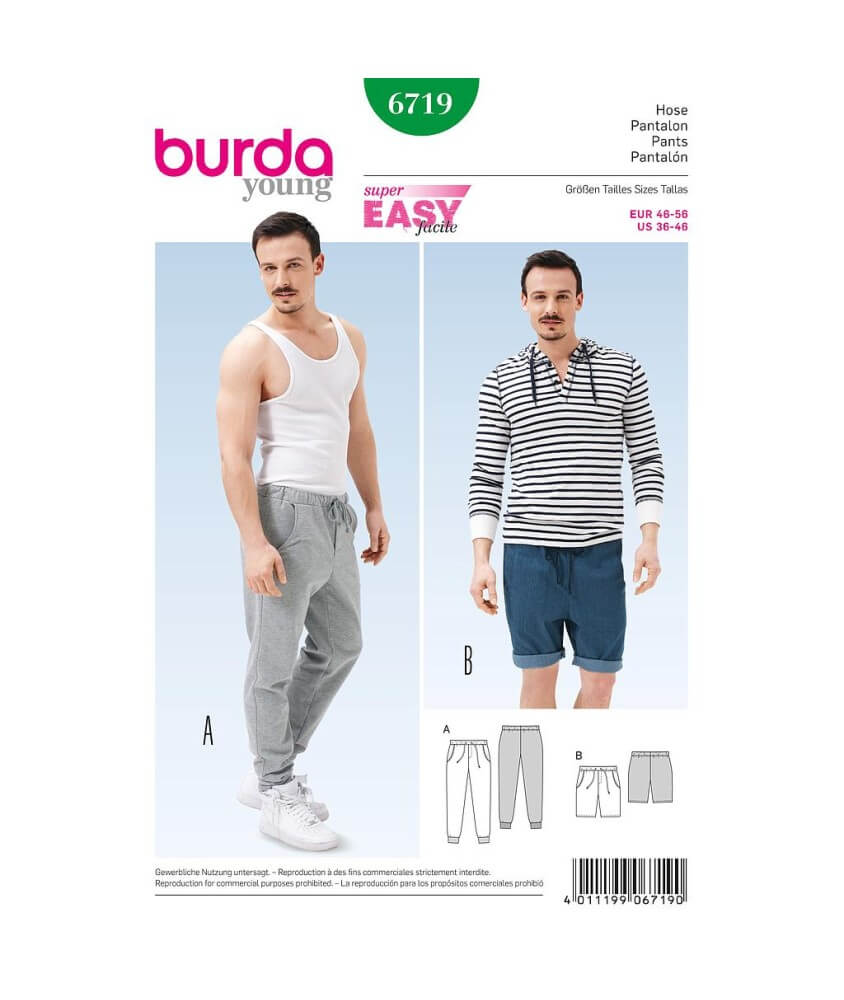 Patron Burda 6719 Pantalon du 46 au 56