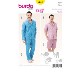 Patron Burda 6741 Pyjama du 48 au 58