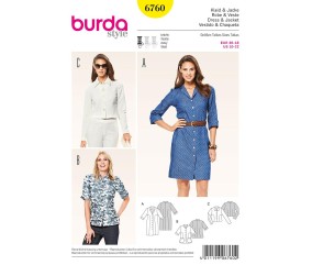 Patron Burda 6760 Robe et veste du 36 au 48