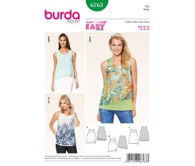 Patron Burda 6763 - Top sans manches Femme du 36 au 46
