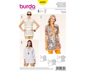 Patron Burda 6809 Blouse et tunique du 34 au 46