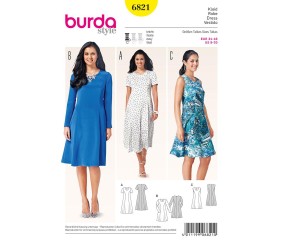 Patron Burda 6821 Robe du 34 au 46