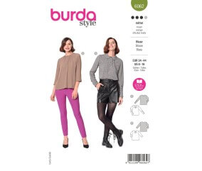 Patron Burda 6062 - Blouse Femme façon Tee-Shirt avec fente et petits plis du 34 au 44