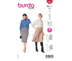Patron Burda 6061- Jupe avec des découpe de jupe arrondies sur les côtés du 34 au 44