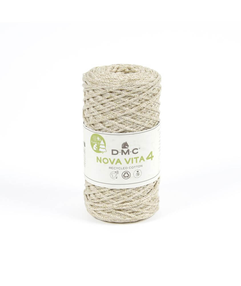 Coton recyclé macramé NOVA VITA 4 METALLISE (250gr) ! - Dmc - certifié Oeko-Tex Coton recyclé macramé NOVA VITA 4 METALLISE (250gr) ! - Dmc - certifié Oeko-Tex