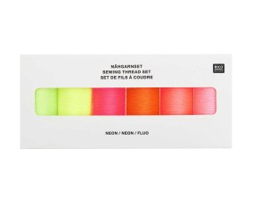 Set de fils à coudre fluo - 6 bobines de 100m - Rico Design